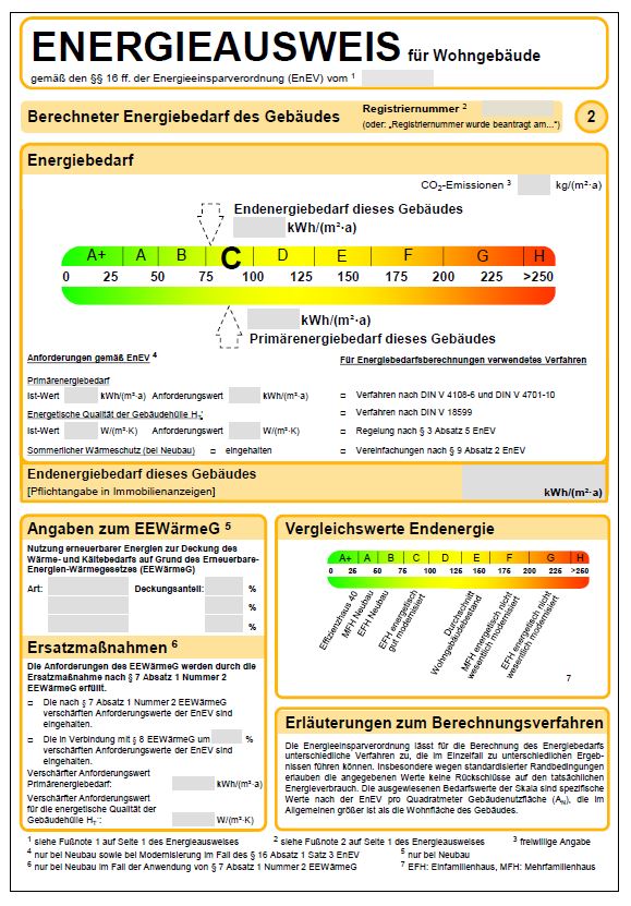 Energieausweis nach EnEV 2014